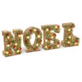 thumbnail image 1 of 36" Pine Needle "NOEL" wrapped with Linen, Lamp Beads & 21 Warm White Battery Operated LED Lights, 1 of 1