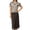 C-Coffee270, variant on DHFJKG Long Skirt Sets For Women Summer 2 Piece Outfits Knitted Short Sleeve Bow T Shirts Lace Trim A-Line Skirts Casual Matching Set Versatile Outfit