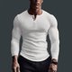 thumbnail image 1 of pstuiky camisetas de manga larga para hombre, Suéter tipo jersey con cuello alto, elástico, color liso, manga larga, cuello redondo, blusas y camisas Tops de hombre l, 1 of 6