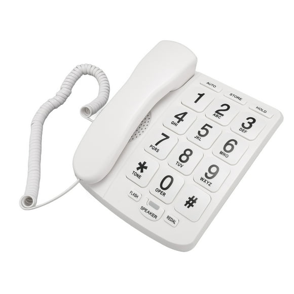 Corded Phone, Big Button Number Memory Home Landline Hands Free Speed Dialing for Seniors