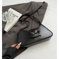 thumbnail image 4 of Bolso de hombro Amszke Y2K de cuero negro moderno con detalle de lazo, 4 of 7