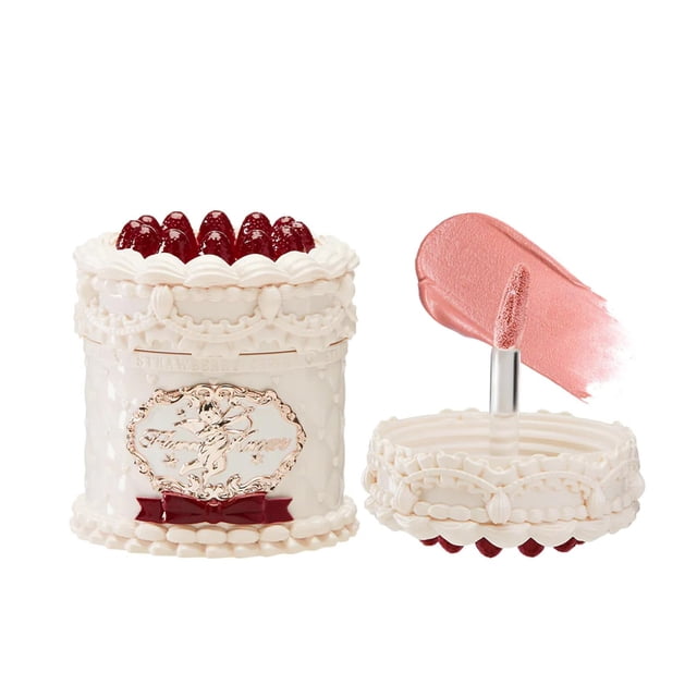Crema de labios Flower Knows Strawberry Cupid Cake, lápiz labial líquido mate suave y aterciopelado, hidratante, a prueba de manchas y a prueba de manchas (suflé V02, 0.17 onzas líquidas)
