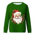 thumbnail image 3 of TFEOQRY Christmas Wowens Hooded Sweatshirts Fashion Casual Loose Santa Claus Printed Pullover Sweatshirts Round Neck Long Sleeve Sweatshirts Green-10, 3 of 3