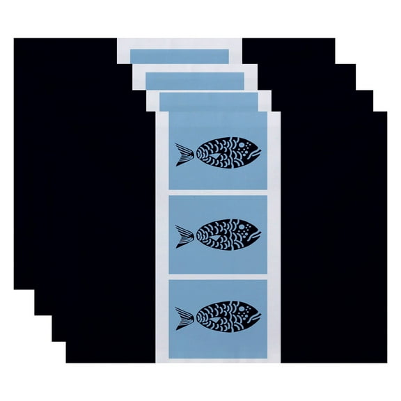 Simply Daisy 18" x 14" Fish Chips Animal Print Placemat, Set of 4