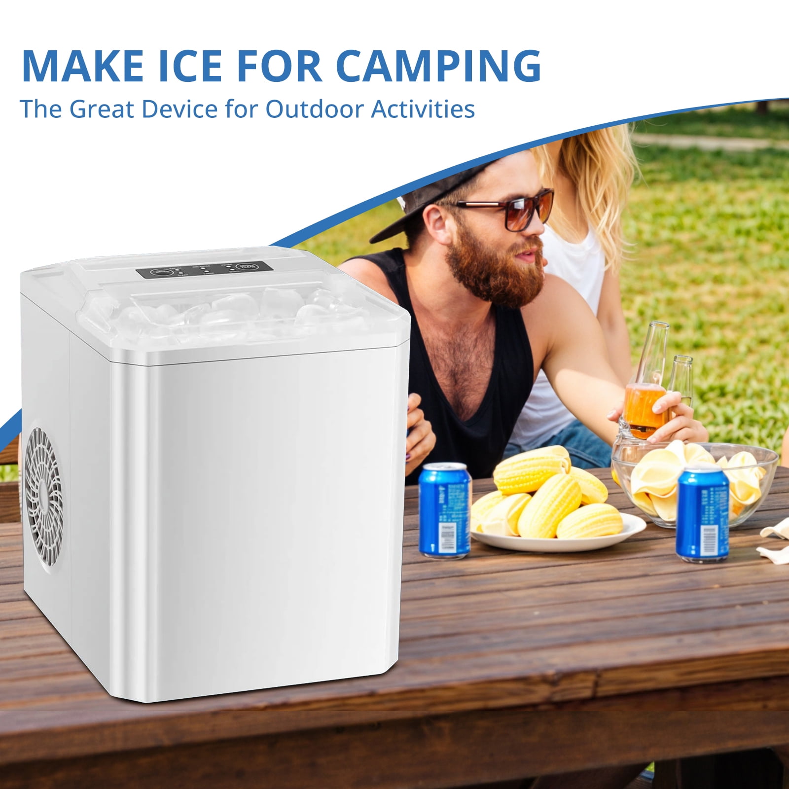 Atilioo Countertop Ice Maker, 26Lbs/24H, 9 Ice in 6 Mins, Portable Ice Machine with Self-Cleaning, Saving Energy, for Home/Party/Camping/RV, White