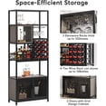 thumbnail image 4 of Tribesigns 78.7" Tall Wine Rack Freestanding Floor, Metal Wine Shelf with Cabinet Storage, Hanging 12 Wine Bottles and 9 Glasses Holder Liquor Cabinet Bar for Home, 4 of 5
