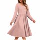 thumbnail image 3 of TaTaai Long Sleeve Round Neck Pocket Dress, Women's Fashion Casual Printed Dress, Breathable Soft Design, Ideal for Fall Winter Daily Club Home Wear Gift, 3 of 6