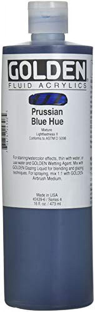 Golden Fluid Acrylic Paint - Prussian Blue Historical Hue, 16 oz