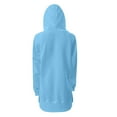 thumbnail image 5 of Fiaer,Women's Half Zip Long Hoodies,2025 Fall Oversized Long Sleeve Side Split Drawstring Loose Fit Casual Fashion Pure Tunic Hooded Sweatshirts Warm Breathable Cozy Hooded Pullovers Sky Blue M, 5 of 5