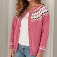 thumbnail image 5 of JUUNthy Womens Cardigan Sweater, Vintage Pattern Long Sleeve Button Down 2026 Fashion Casual Knit Outerwear Gray S, 5 of 13