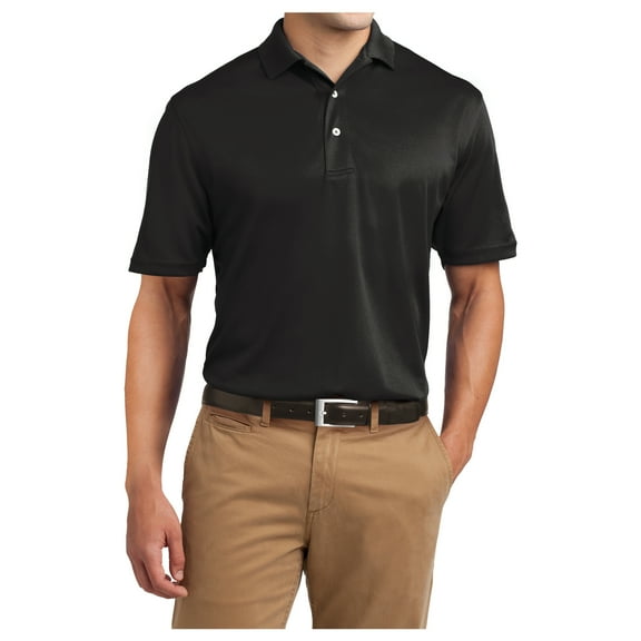 Yellow Rooster Men's Tall Dri-Mesh Male Polo Black LT