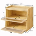 thumbnail image 2 of BALANBO Bread Box for Kitchen Countertop Bamboo Bread Storage Container Bin 2 Layer Breadbox Holder Large Capacity Keeper Wood Farmhouse Food Organizer Pantry Shelf Clear Window（Natural color), 2 of 6