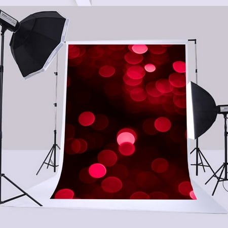 Image of MOHome 5x7ft Christmas backdrops Hazy red light dreamy christmas photo background