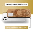 thumbnail image 6 of Case Yard Wooden Case Outside Soft TPU Silicone, Slim Fit Shockproof Wood Protective Phone Cover for Girls Boys Men and Women, Supports Wireless Charging Skull On Fire Design case for iPhone-11-Pro, 6 of 7