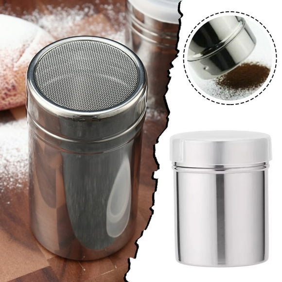 Distributeur Shaker en Acier Inoxydable pour Farine, Cacao en Poudre et Fécule de Maïs - Contenant de Rangement de Cuisine Durable pour un Tamisage et une Mesure Précis