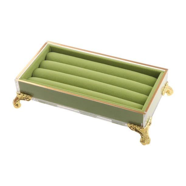 Expositor de anillos elegante y vacío, organizador de anillos, soporte para anillos, expositor de joyas Verde