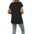 thumbnail image 4 of Women's Summer Fashion Casual V Neck Low Neckline Short Sleeved Solid Color Printed Loose T Shirt Top Women's Long Sleeve Tee Shirts Womens T Shirts Casual Tech T Shirt Juniors Graphic Tops Tops Loose, 4 of 4