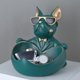 thumbnail image 1 of Decoración De Almacenamiento Bulldog Art Figurines Misceláneas Resina Animal Escultura para el hogar (verde negruzco) Wdftyju Libre de BPA, 1 of 3