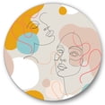 thumbnail image 2 of Designart - Minimal One Line Portrait of Female Face II - Modern Metal Circle Wall Art, 2 of 5