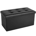 thumbnail image 1 of Taburete Reposapies Doble Plaza Con Almacenamiento Vinipiel Negro, 1 of 5