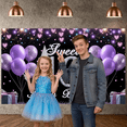 thumbnail image 6 of Purple Theme Sweet 16 Banner Glittery Design  Backdrop Balloon Decor Golden Number 16th Birthday Display for Sweet 16 Party Teen Birthday Girls' Celebration, 6 of 8