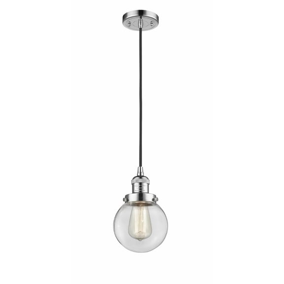 Innovations 201C-PC-G202-6-LED Beacon 1 Light Mini Pendant part of the Franklin Restoration Collection, Polished Chrome