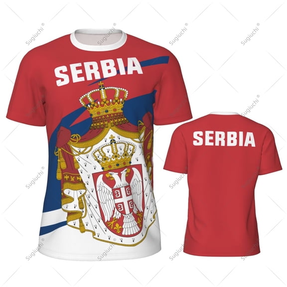 Serbia Flag Men Sports T-shirt Women Tees jersey for Soccer Football Running Bike Tennis Fitness Fans
