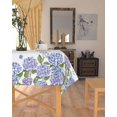thumbnail image 2 of Spring Hydrangea Floral Butterfly Tablecloth Rectangle Round Table Cloth 60x60 Inch, Purple Green Indoor or Outdoor Tablecloth, Waterproof Polyester Table Cover for Party Holiday Picnic Decoration, 2 of 6