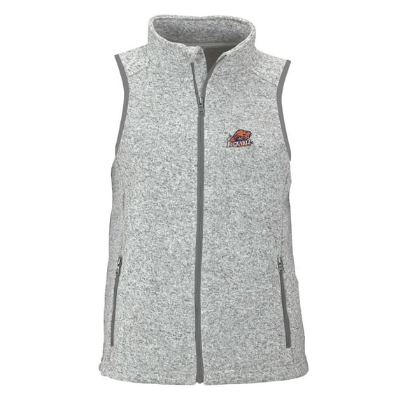 Women's Heather Gray Bucknell Bison Summit Fleece Full Zip Sweater Vest