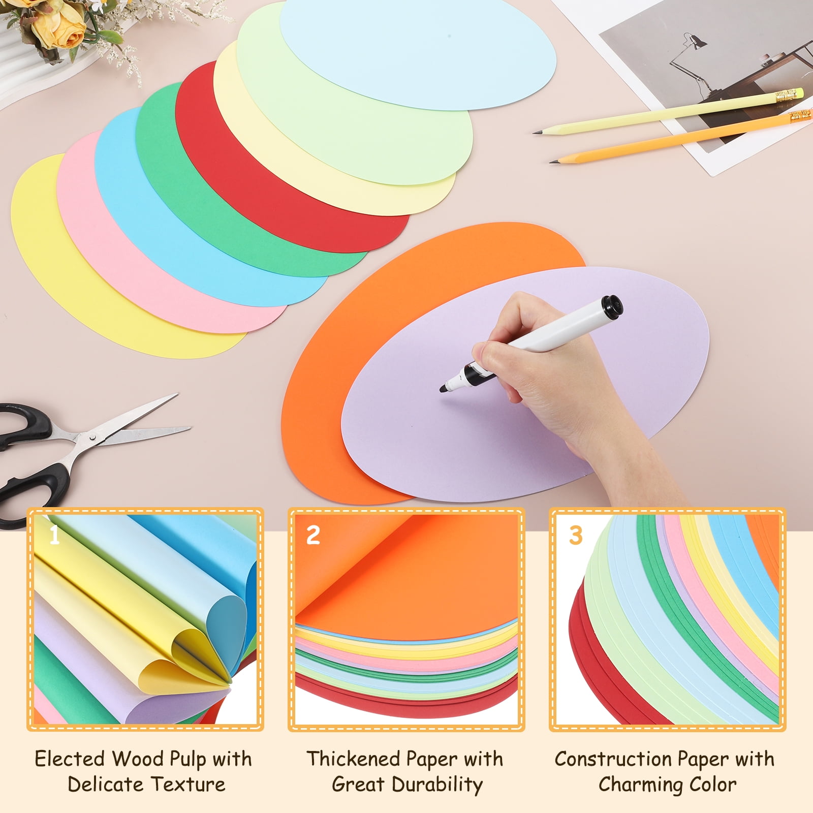 Uxcell Circles Paper, Round Origami Paper, Circles Cutouts Paper for DIY Crafts, Painting, Scrapbooking Bright Red 6 x 10 Inch