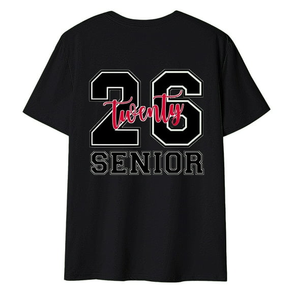 ZJXFGS Senior Shirts Class Of 2026 Womens Tops T Shirts for Women First Day Of School Outfit Black L