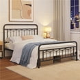 thumbnail image 2 of Topeakmart Metal Platform Bed with Headboard and Footboard, Full Size, Matte Black, 2 of 7