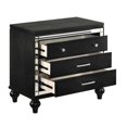 thumbnail image 4 of Pemberly Row Contemporary 3-Drawer Solid Wood Nightstand in Black, 4 of 7