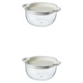 thumbnail image 2 of Toystoory Lavabo de verduras de doble capa con cesta de drenaje con cesta de almacenamiento uniforme cesta de fruta fina blancura hialina blancura hialina 2Conjunto, 2 of 6