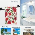 thumbnail image 2 of GZHJMY Beautiful Red Rose Flowers Leaves Pattern Soft Highly Absorbent Large Decorative Hand Towels Multipurpose for Bathroom, Hotel, Gym and Spa (16 x 30 Inches), 2 of 4