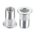 thumbnail image 1 of Unique Bargains M4 Rivet Nuts Aluminium Alloy Knurled Flat Head Threaded Insert Nut Silver 25 pcs, 1 of 5