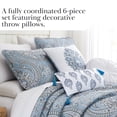 thumbnail image 6 of Southshore Fine LinensOversized 5-Piece Twin / Twin XL Quilt Bedding Set with two matching shams and three decorative throw pillows, oversized Paisley farmhouse bedspread Pure Melody Aqua, 6 of 8