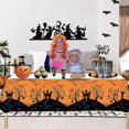 thumbnail image 4 of Mantel Desechable de Halloween KEWITY plástico impermeable 130x220cm Calabazas moradas, 4 of 5