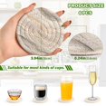 thumbnail image 3 of Haosy Set of 6 Drink Woven Coaster with Holder Heat Resistant Non-Slip Bar Coasters 4 Inches Soft Pink Gold White Marble, 3 of 7