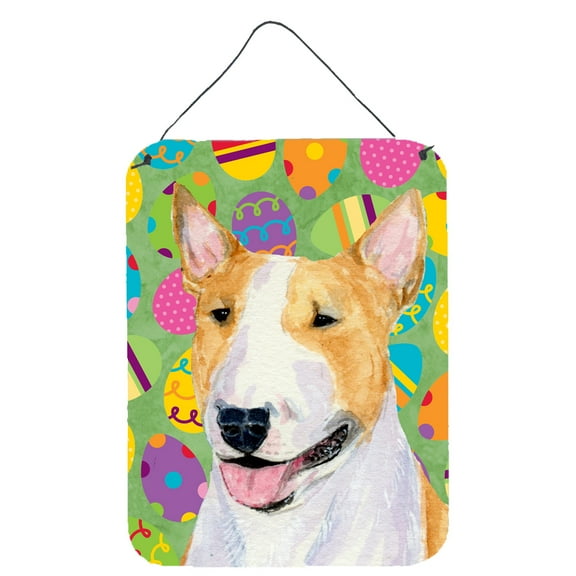 Bull Terrier Easter Eggtravaganza Wall or Door Hanging Prints