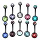 thumbnail image 1 of 10 Unids 14g Bling Cristal Barbell Bar Piercing Joyería Sunnimix Anillos del ombligo del ombligo, 1 of 7