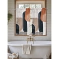 thumbnail image 6 of Boho Middle Century Tier Curtains 45 Inches Long, Abstract Modern Color Block Geometric Window Treatment Curtain Drapes, Window Half Privacy Curtains for Bedroom Bathroom, 42"x45", 2 Panels, 6 of 7