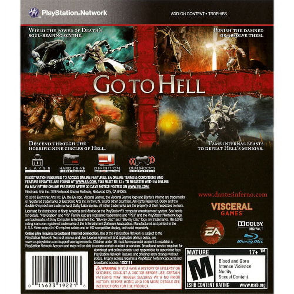Dante's Inferno Box Shot for PlayStation 3 - GameFAQs