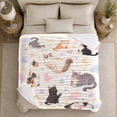 thumbnail image 5 of Whimsical Cats Moons Stars Watercolor, Playful Pet Portrait Pattern, Warm Flannel Blanket for Living Room and Bedroom, Cat Lovers Thank You Gift, Pet Lover Home Decor, 5 of 9