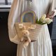 thumbnail image 5 of Bolso de mano para mujer, bolsos de paja, bolso de mano de verano, bolso de mano tejido para playa para mujer (Beige), 5 of 7