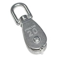thumbnail image 6 of GOOHOCHY 20mm Stainless Steel Single Wheel Swivel Pulley Block Loading 75KG (Silver), 6 of 7