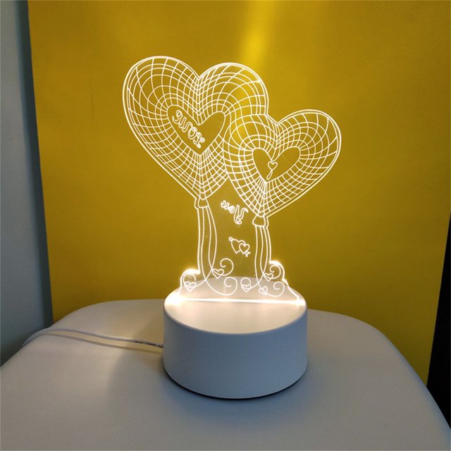 Veilleuse LED, Lampe de Table Romantique, Lumière Blanche Chaude, Design Moderne, pour Chambre, Dimmable, Économe en Énergie, Décoration Intérieure, Télécommande, pour Couples, Petite Base, 7 Couleurs, Cadeau de la Saint-Valentin