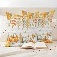 thumbnail image 3 of Orange Fall Outdoor Waterproof Pillow Covers, Thanksgiving Pumpkins Weeping Maple Leaf Vintage Decorative Square Throw Pillowcase Sofa Cushion Sham for Patio/Couch/Chair, 16"x16" 2 Pack, 3 of 8