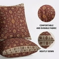 thumbnail image 6 of Burgundy Floral Block Print Pillow Covers 16x16 Set of 2 Vintage Persian Tabriz Rug Design Carpet Pattern Decorative Throw Pillow Cases Outdoor Farmhouse Modern Boho Decoration for Sofa Couch Bed, 6 of 6