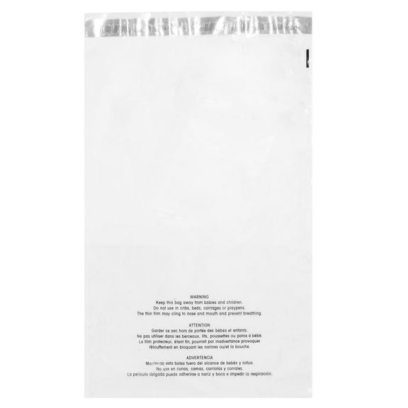 9 X 12 Clear Poly Bag with Printed Suffocation Warning (100 Pieces)